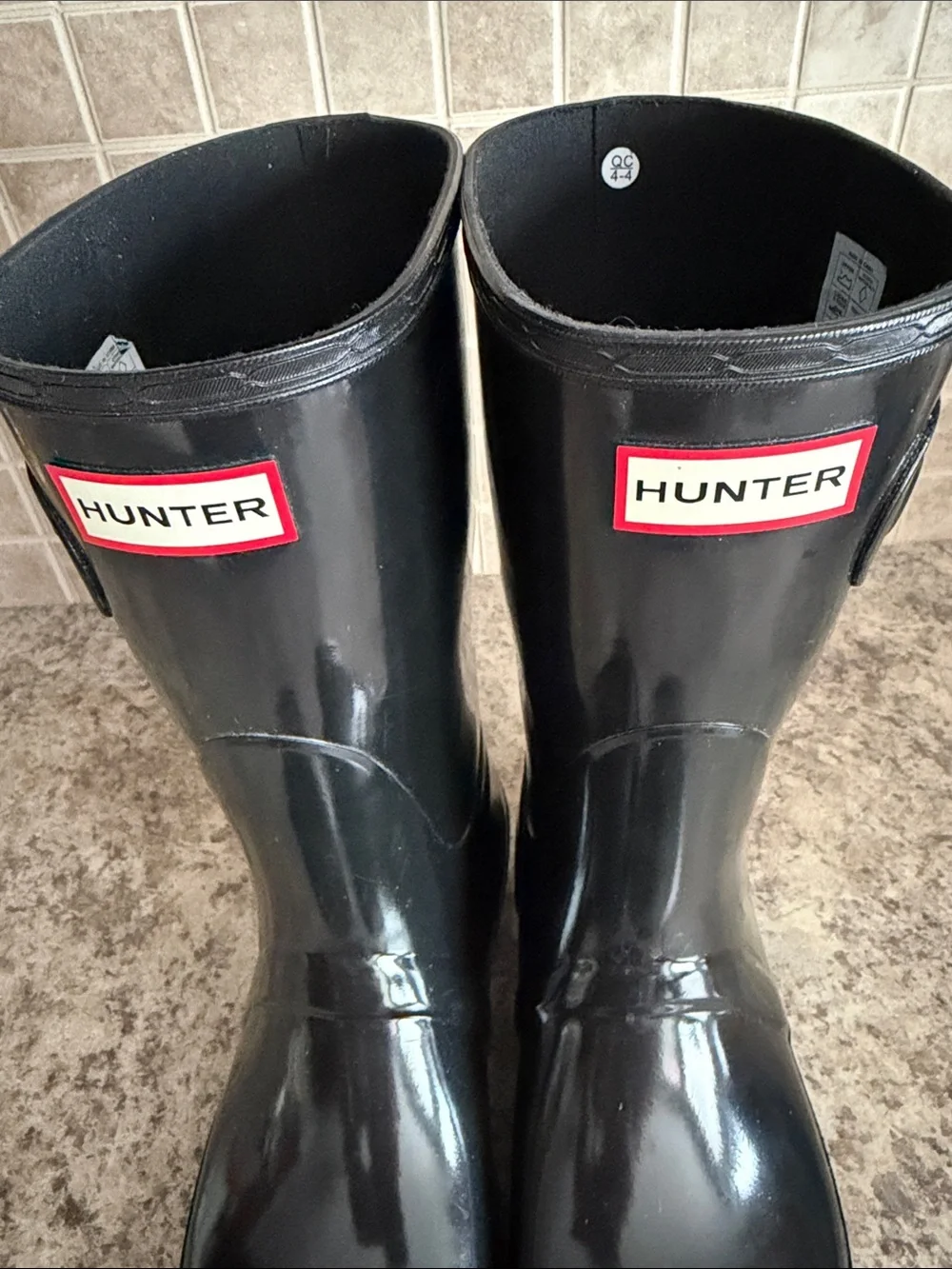 Hunter Glossy Black Short Rain Boots